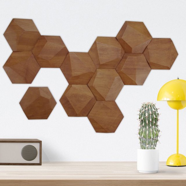 Hexagon Wood Wall Tiles » Petagadget