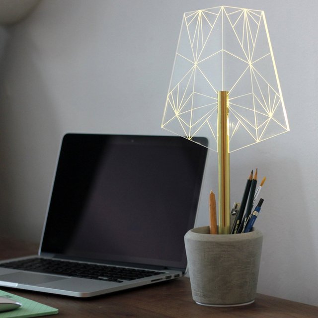 Concrete Pen Holder Office Lamp by SturlesiDesign