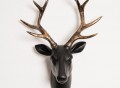 Black and Gold Reindeer Wall Stags Head