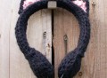 Black Cat Crocheted Headphones