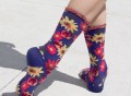 Petunia Pomme Soleil Navy Sock by Ozone Design