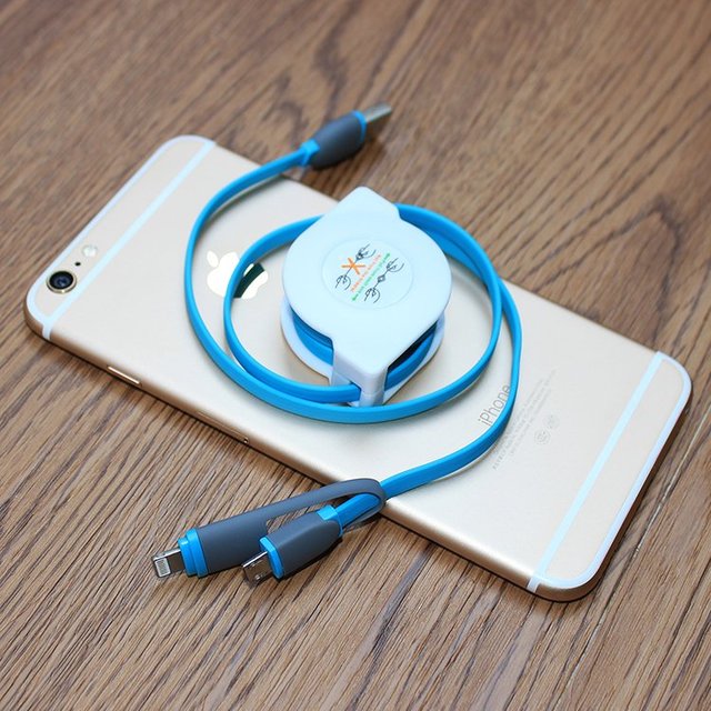Retractable 2-in-1 Charging Cable