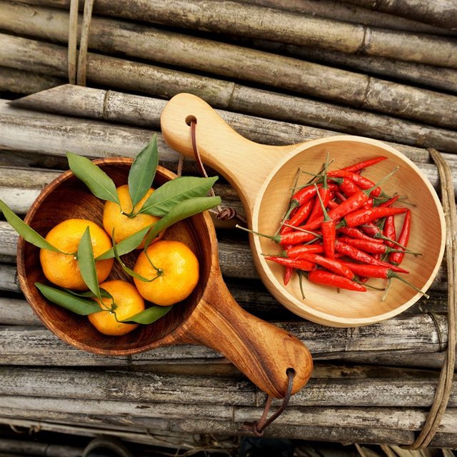 Handle Wooden Bowls