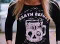 Death Before Decaf Raglan Sweatshirt