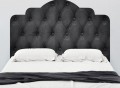 Black Faux Tufted Headboard Wall Decal