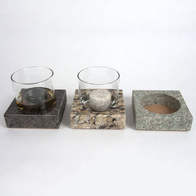 Granite Coasters & Whiskey Stones 6-Piece Glass Set