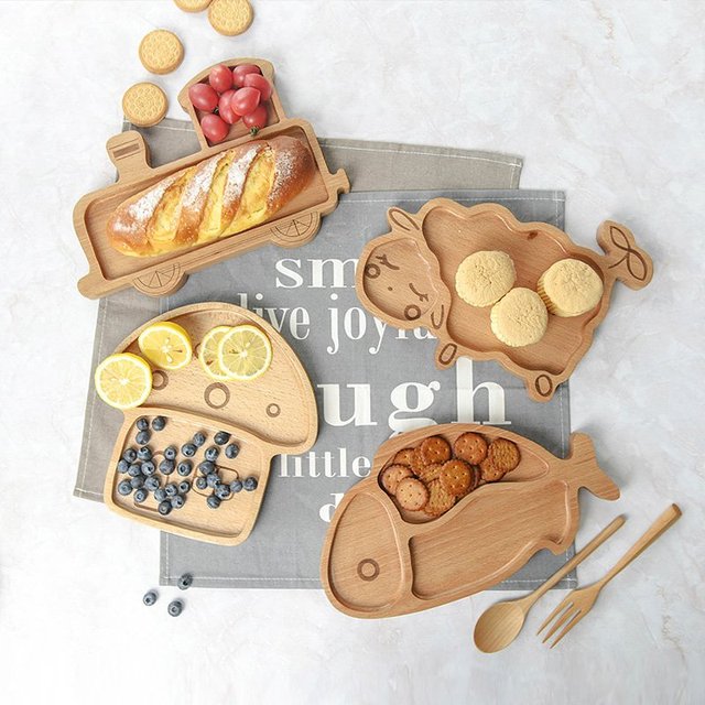 Natural Wood Childrens Plates