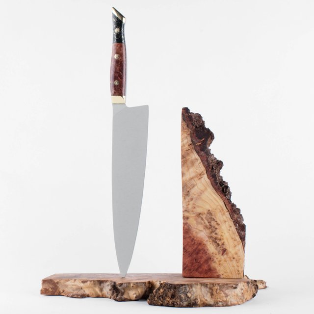 Aura One Chef Knife in Black Onyx and Redwood Burl