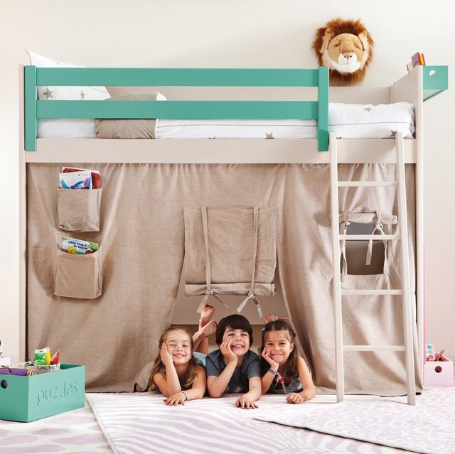 Liso Loft Bed with Teepee Cover