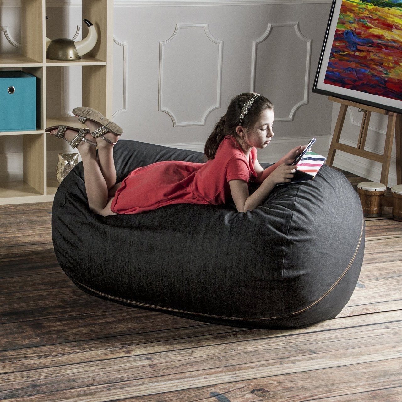 Jaxx Denim Bean Bag Lounger