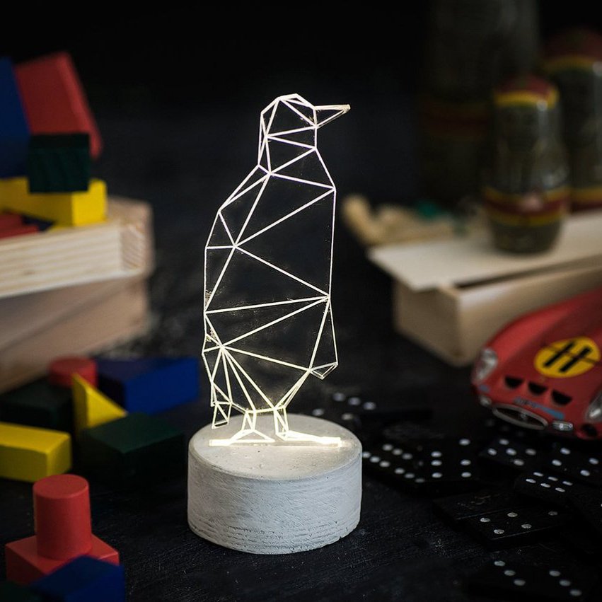 Concrete Penguin Lamp by SturlesiDesign