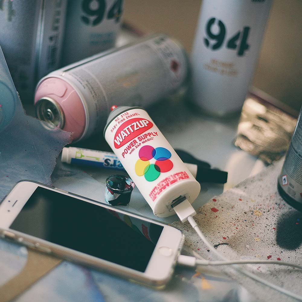 Spray Can Portable Power Bank by WattzUp Power