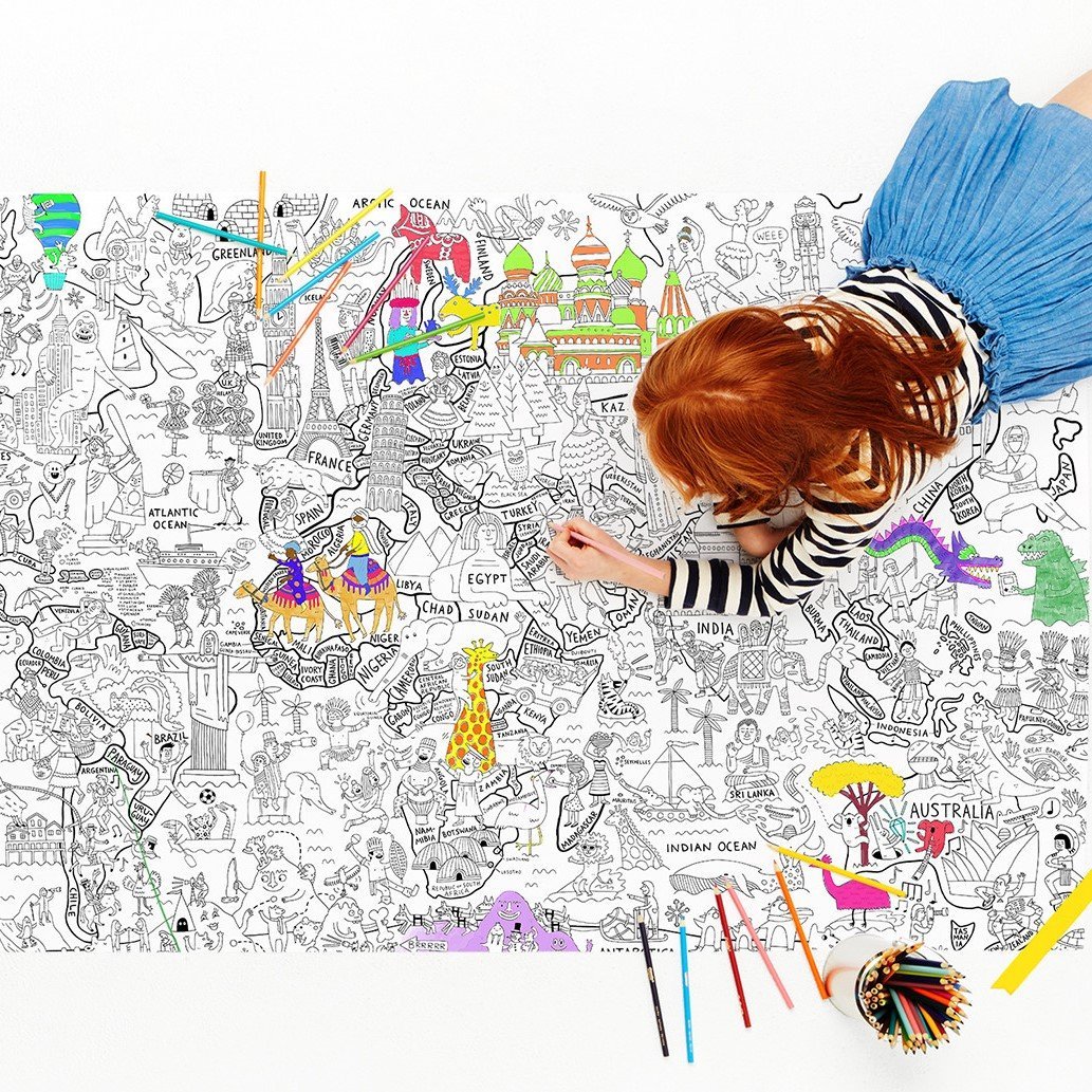 What a Colorful World Coloring Poster