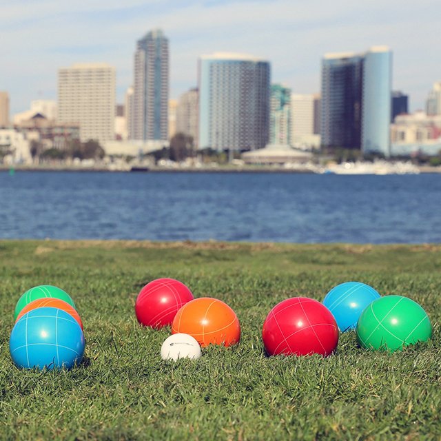 Bocce Ball Wooden Crate Set