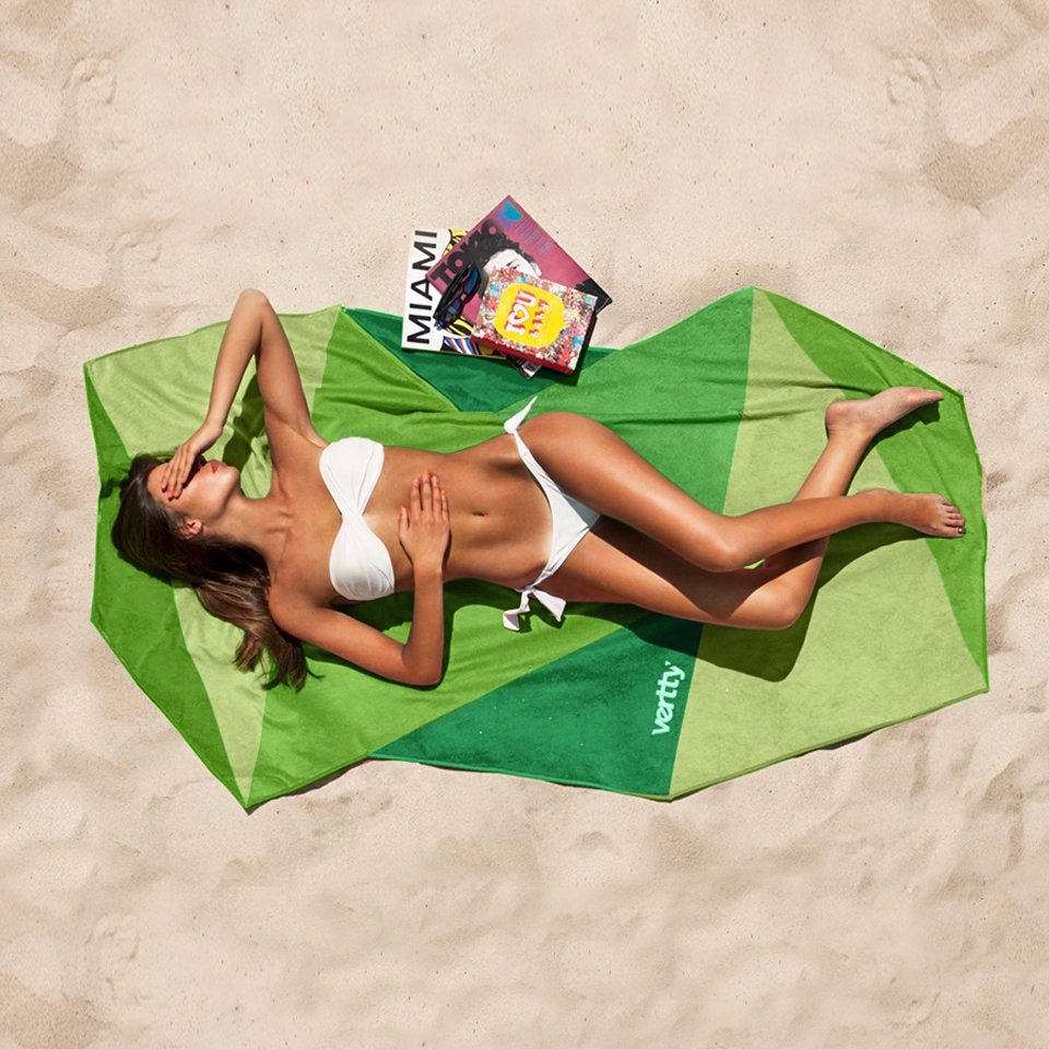 Classic Green Vertty Beach Towel