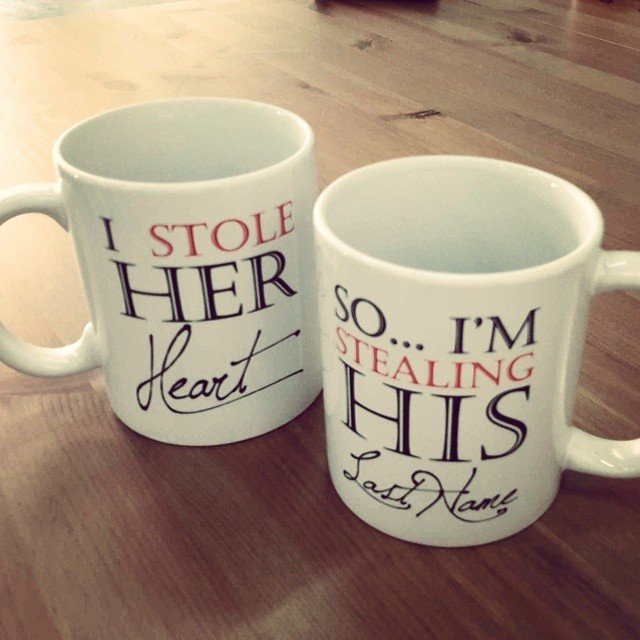 Stealing His Last Name Couple Mugs