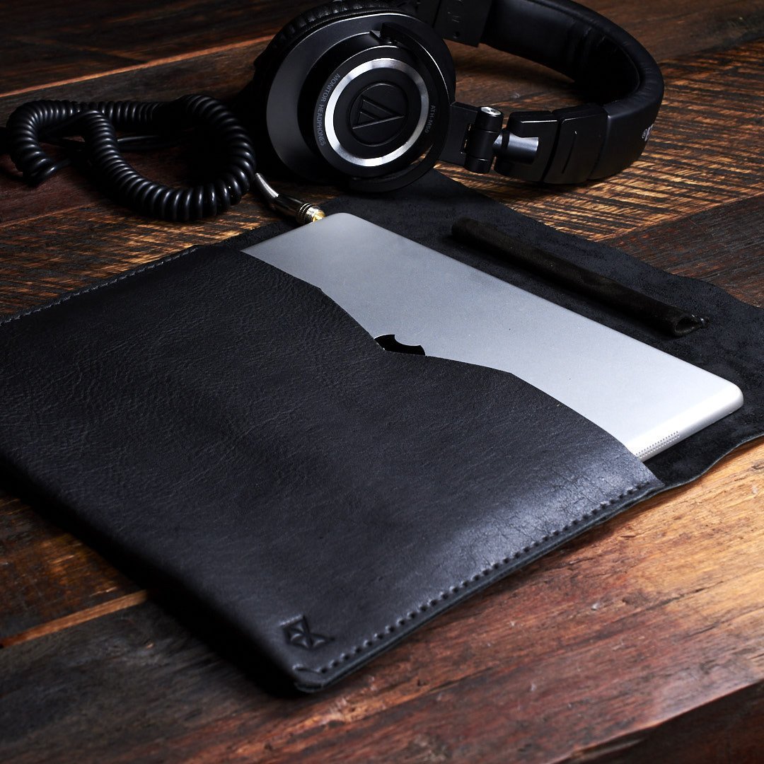 Black Draftsman 1 Leather iPad Case