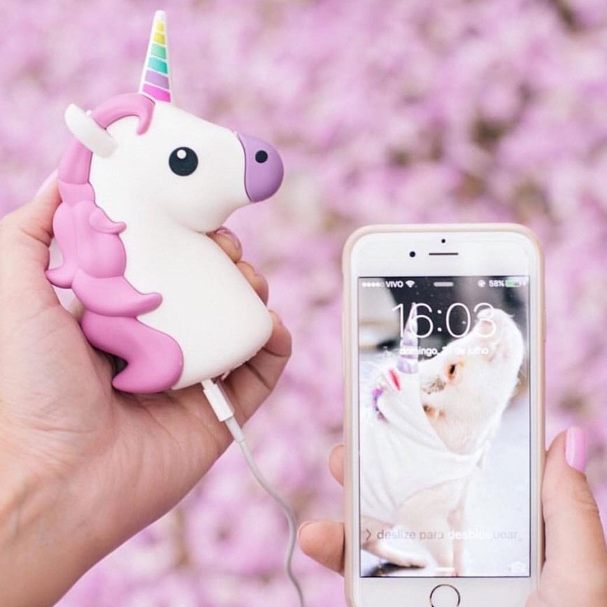 White Unicorn Emoji Power Bank