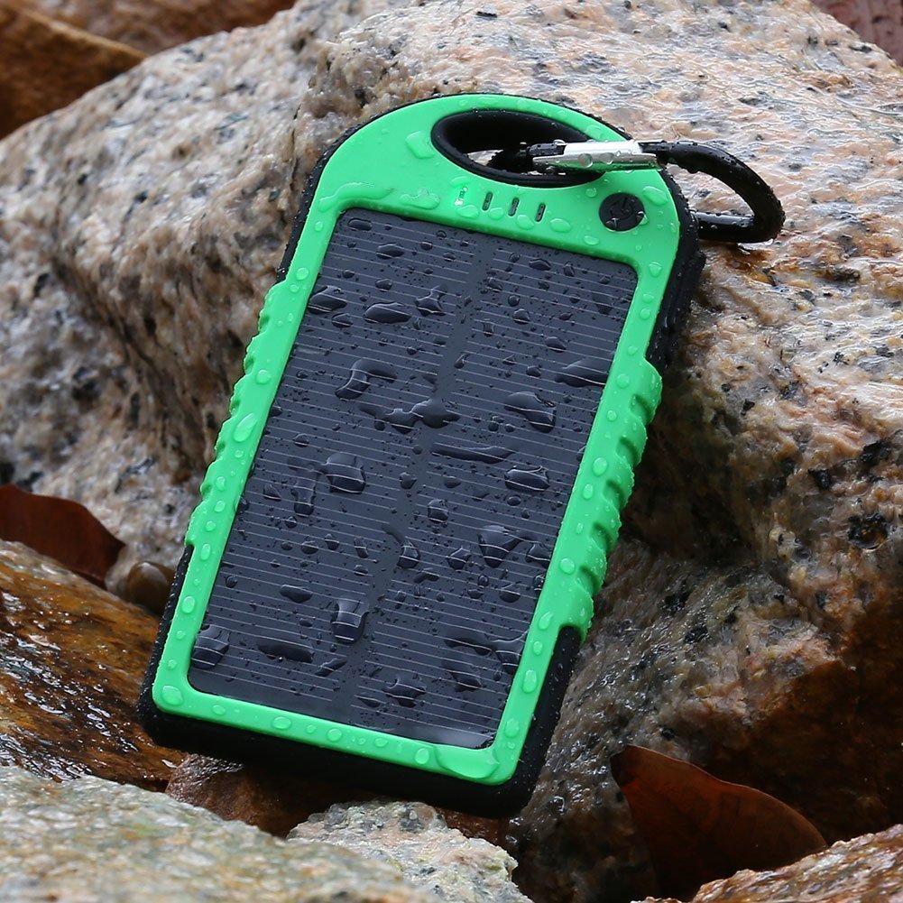 Dual USB 5000MAH Shockproof Waterproof Solar Power Bank