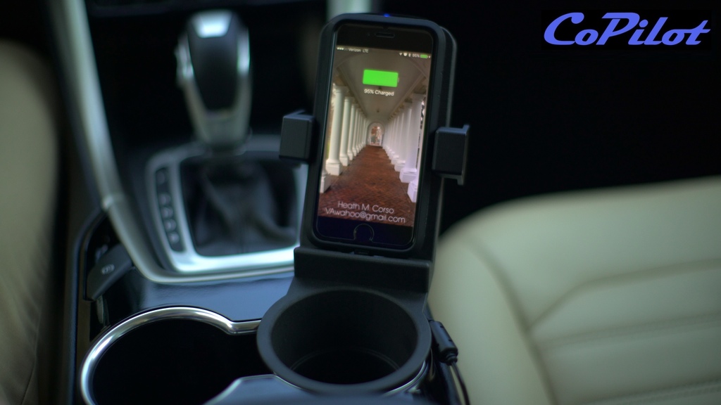 CoPilot – car phone cradle with wireless charging available