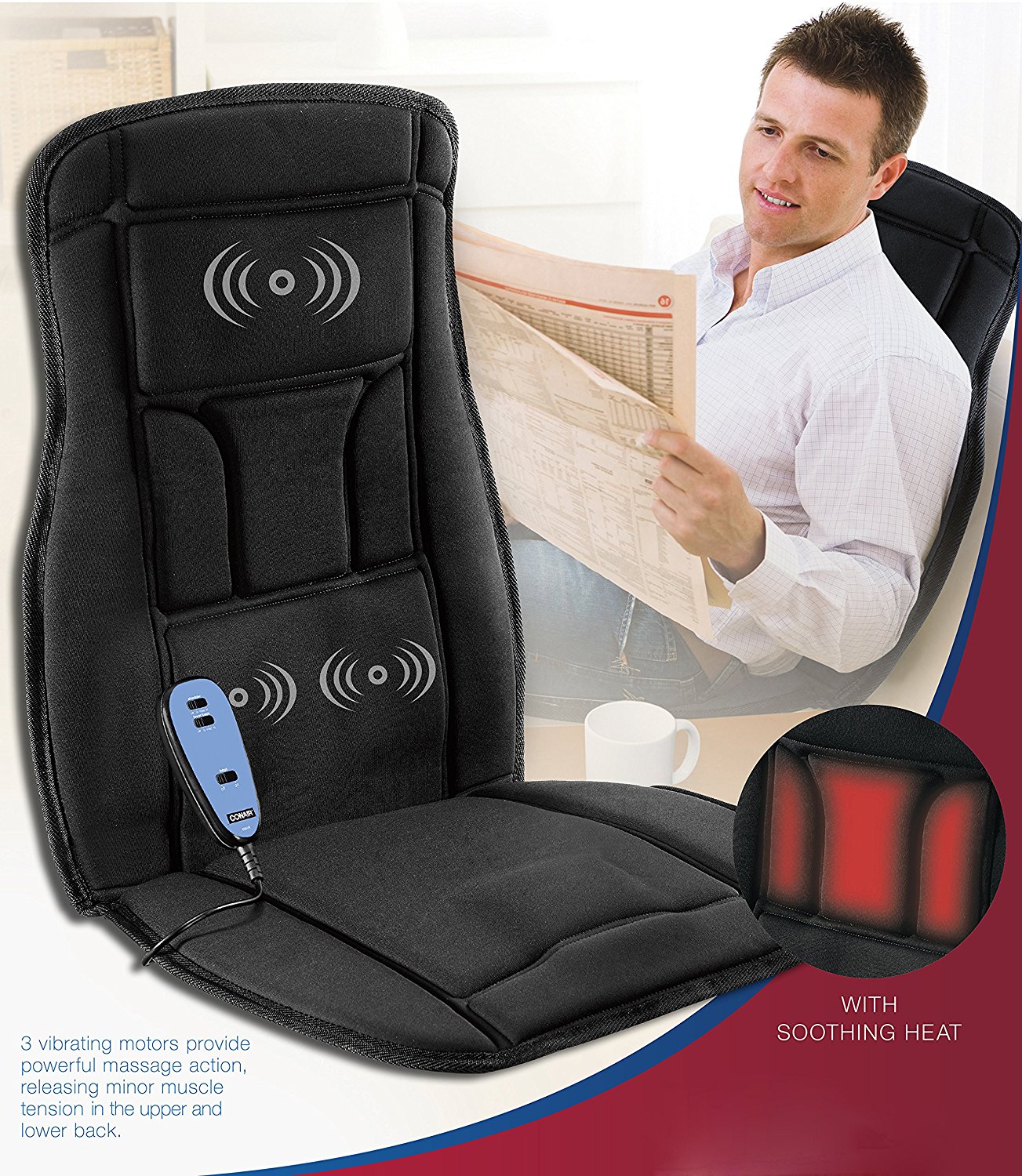 Conair Body Benefits Heated Massaging Seat Cushion