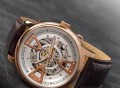 Reign Belfour Automatic Skeleton Dial Leather-Band Watch