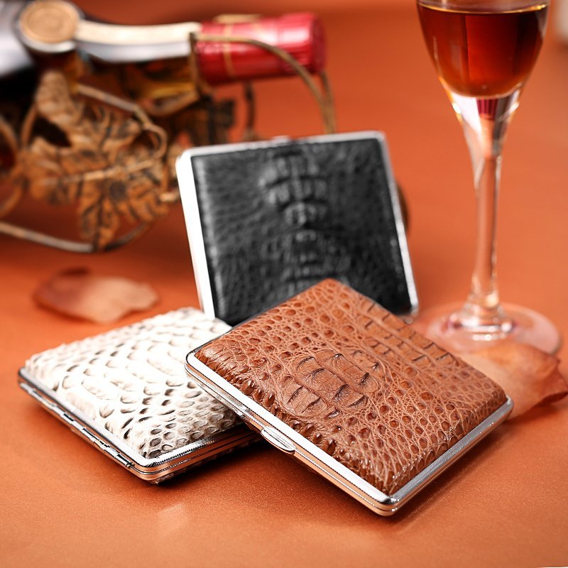 Genuine Crocodile Skin Cigarette Case