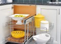 Blind Corner Cabinet Pull-Out Chrome 2-Tier Basket Organizer