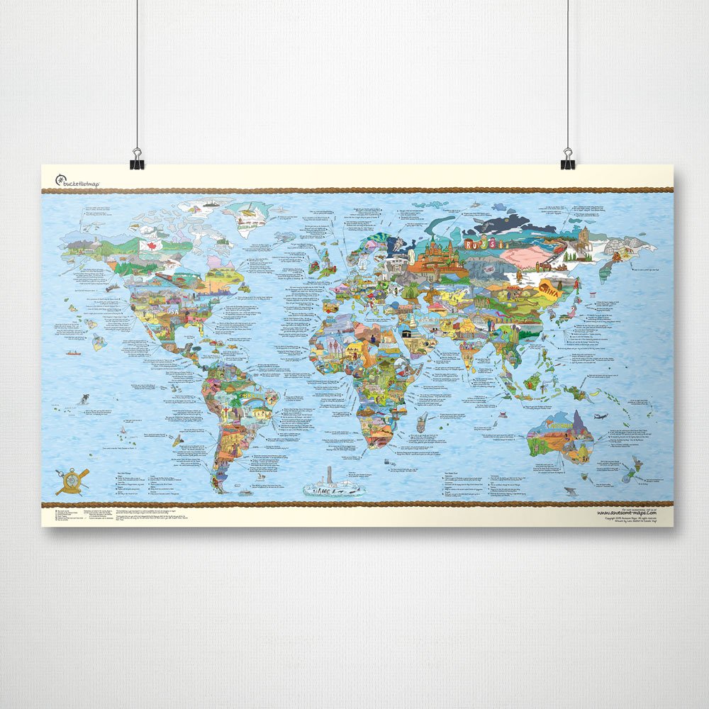 Bucketlistmap Scratch World Map by Awesome Maps