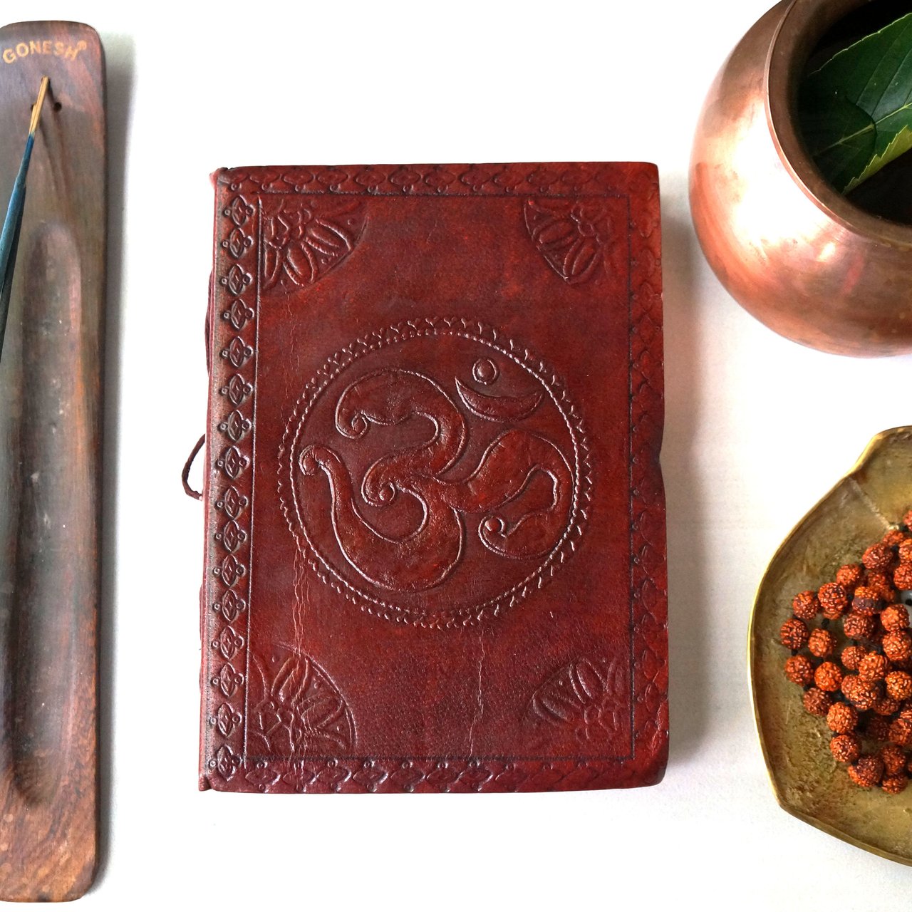 Yoga Zen Om Handmade Leather Journal