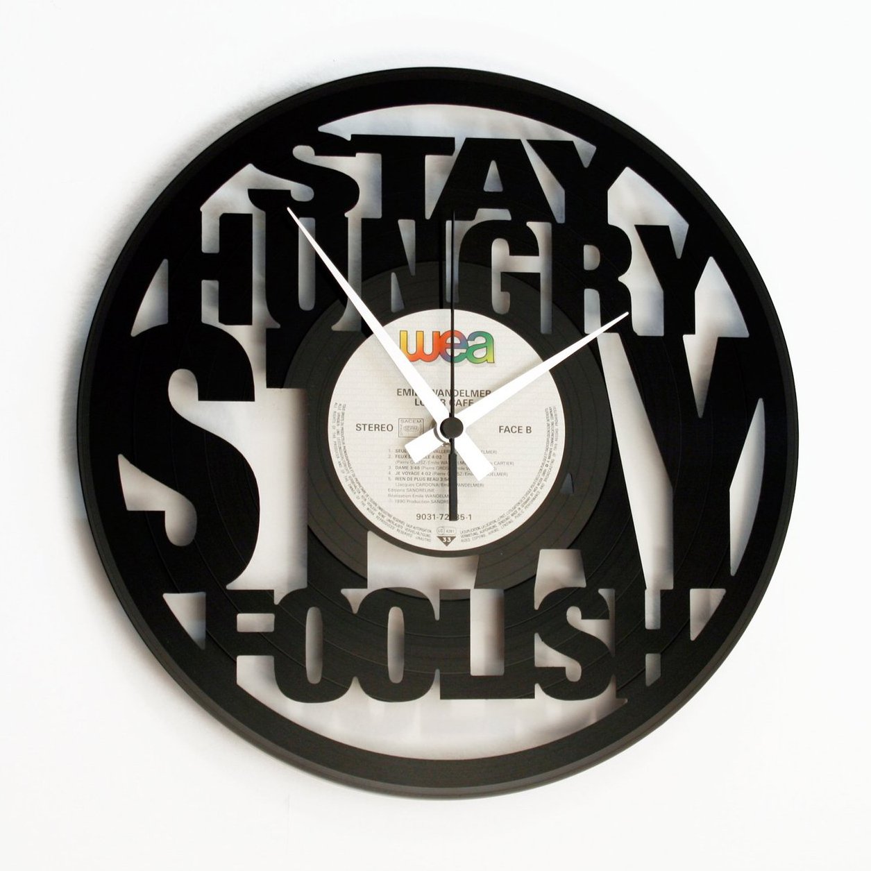 Stay Hungry Stay Foolish Vinyl Wall Clock