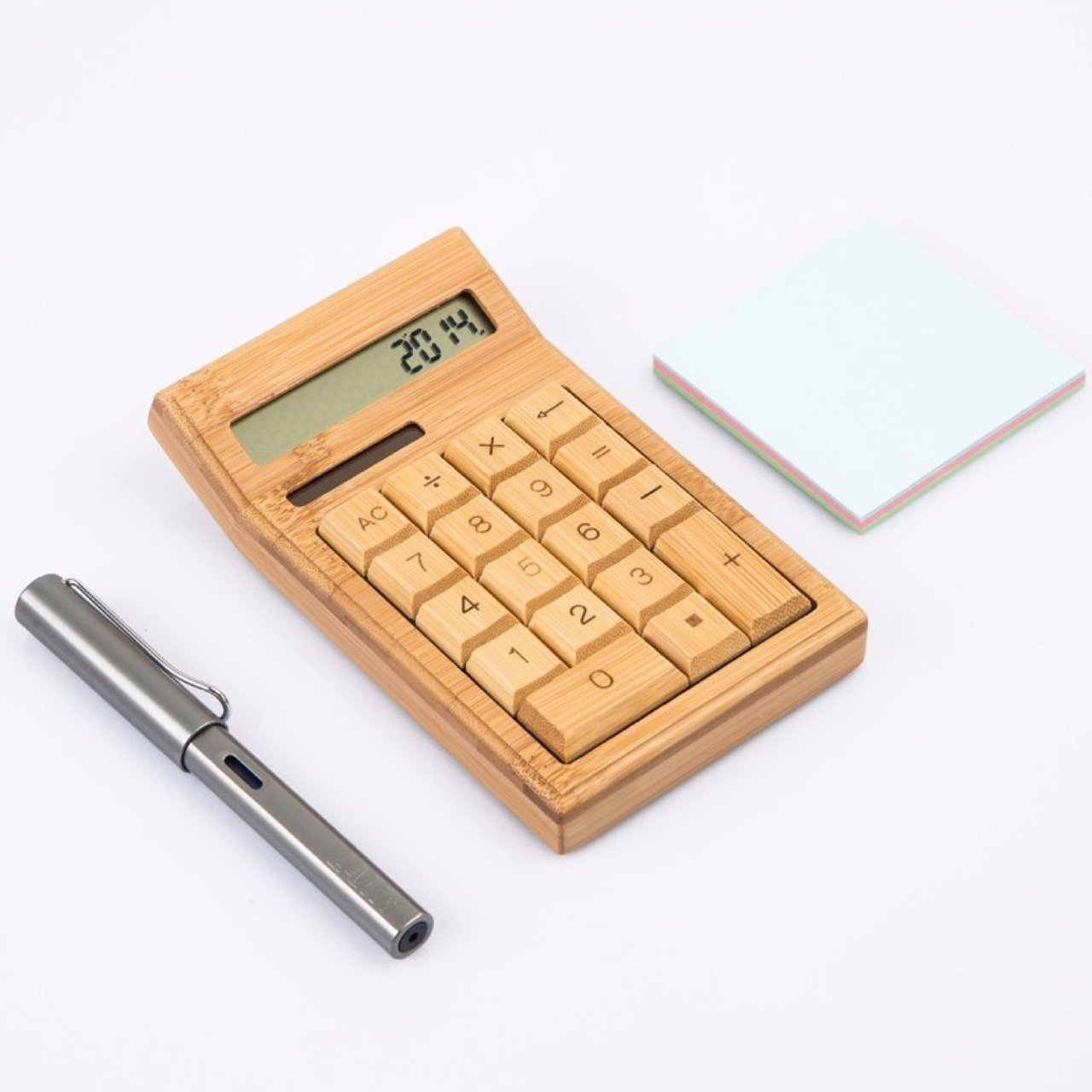 Wooden Solar & Battery Powered Calculator