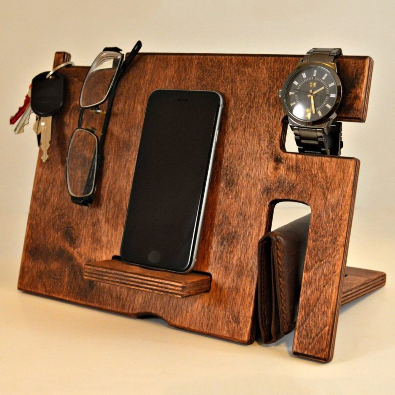 Hand Crafted Wood Phone Docking Station