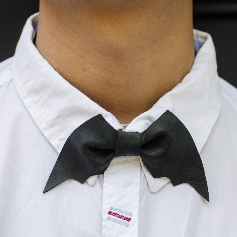 Leather Batman Bow-tie