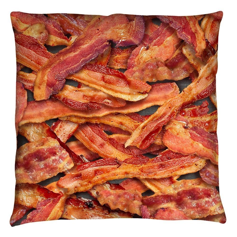 Bacon Collage Throw Pillow