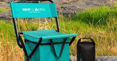 Mini Portable Folding Chair with Built In Cooler by Savvy