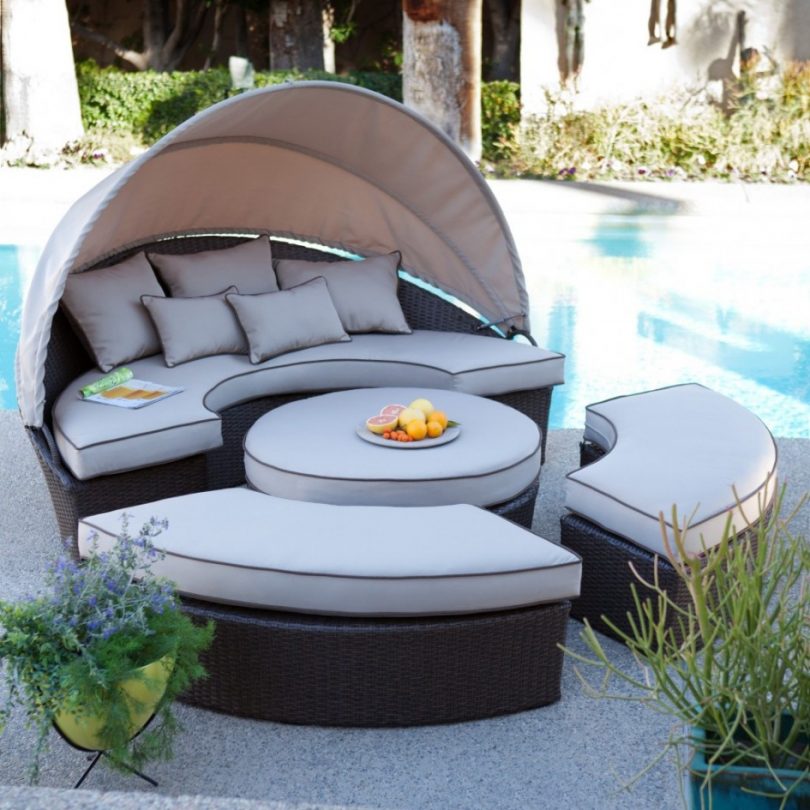 Outdoor Canopy Day Bed Patio Set