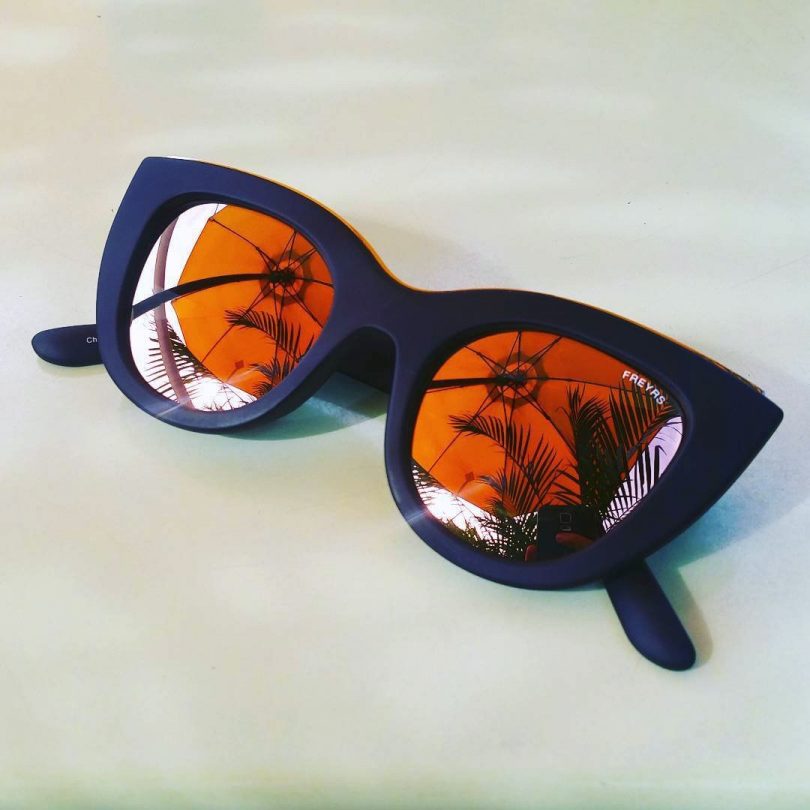 Fifi Pink Mirror Lens Cat Eye Sunglasses