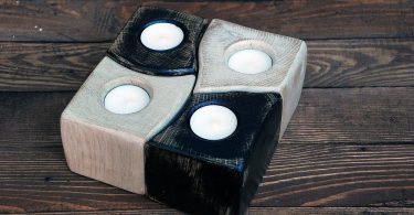Rustic Wooden Candle Holder