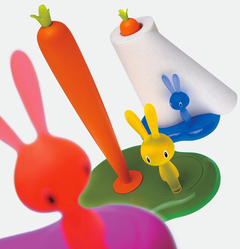 A Di Alessi Bunny And Carrot Paper Towel Holder