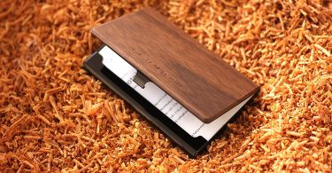 Stainless Case for Business Cards with Wood Accents