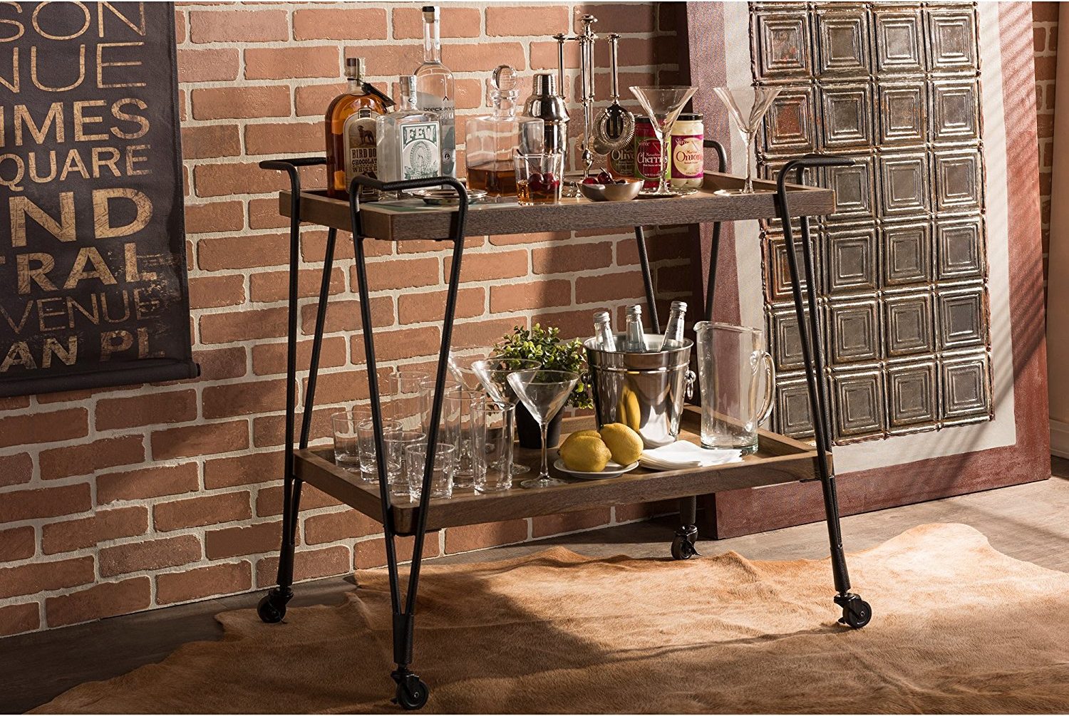 Industrial Style Mobile Serving Bar