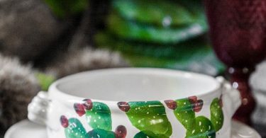 Cactus Hand-Painted Soup & Pasta Bowl