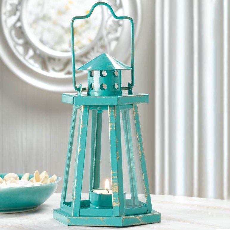 Aqua Lighthouse Mini Lantern