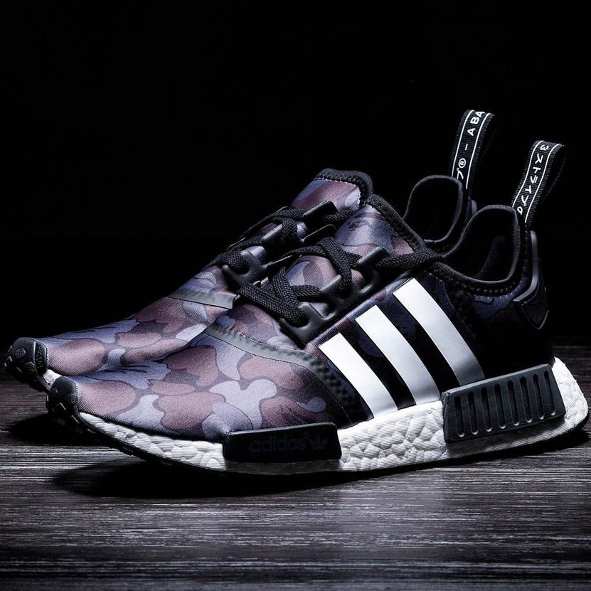 Bape X Adidas NMD R1 Black Camo