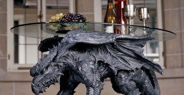 Design Toscano Warwickshire Dragon Glass-Topped Coffee Table