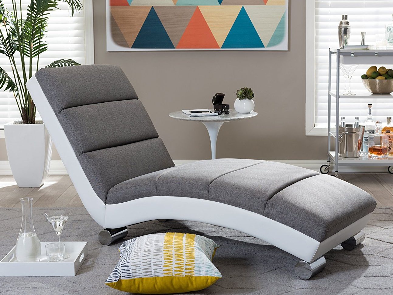 Baxton Studio Percy Modern Contemporary Chaise Lounge