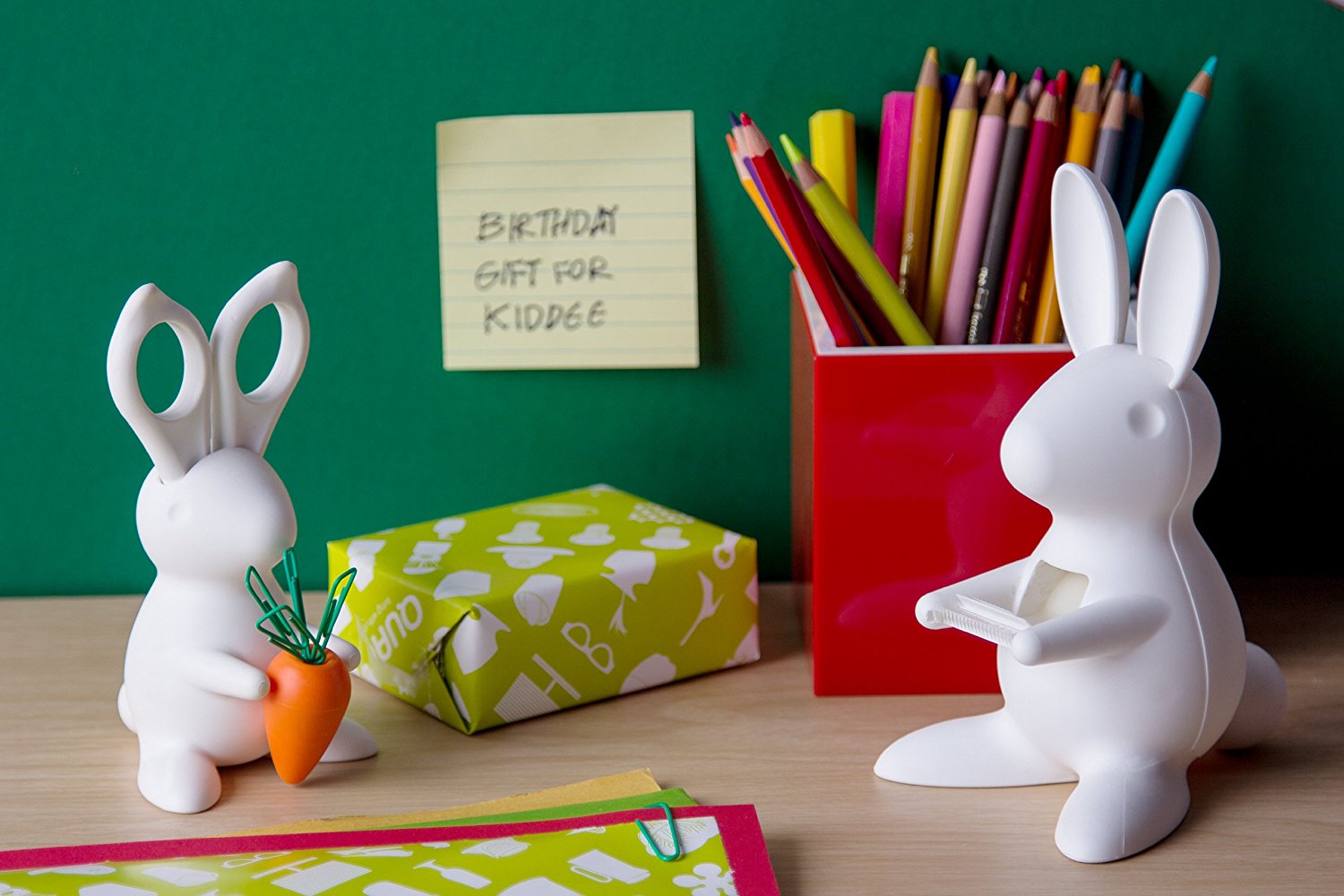 Bunny Desk Organiser Scissors And Paper Clips Holder Petagadget