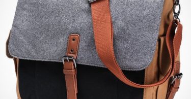 Tri Color Canvas Messenger Bag