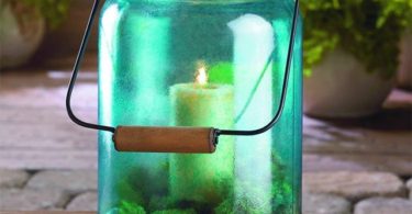 Blue Jar Candle Lantern